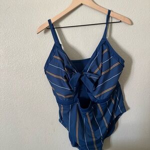 Target Blue and Yellow Striped One Piece Swimsuit